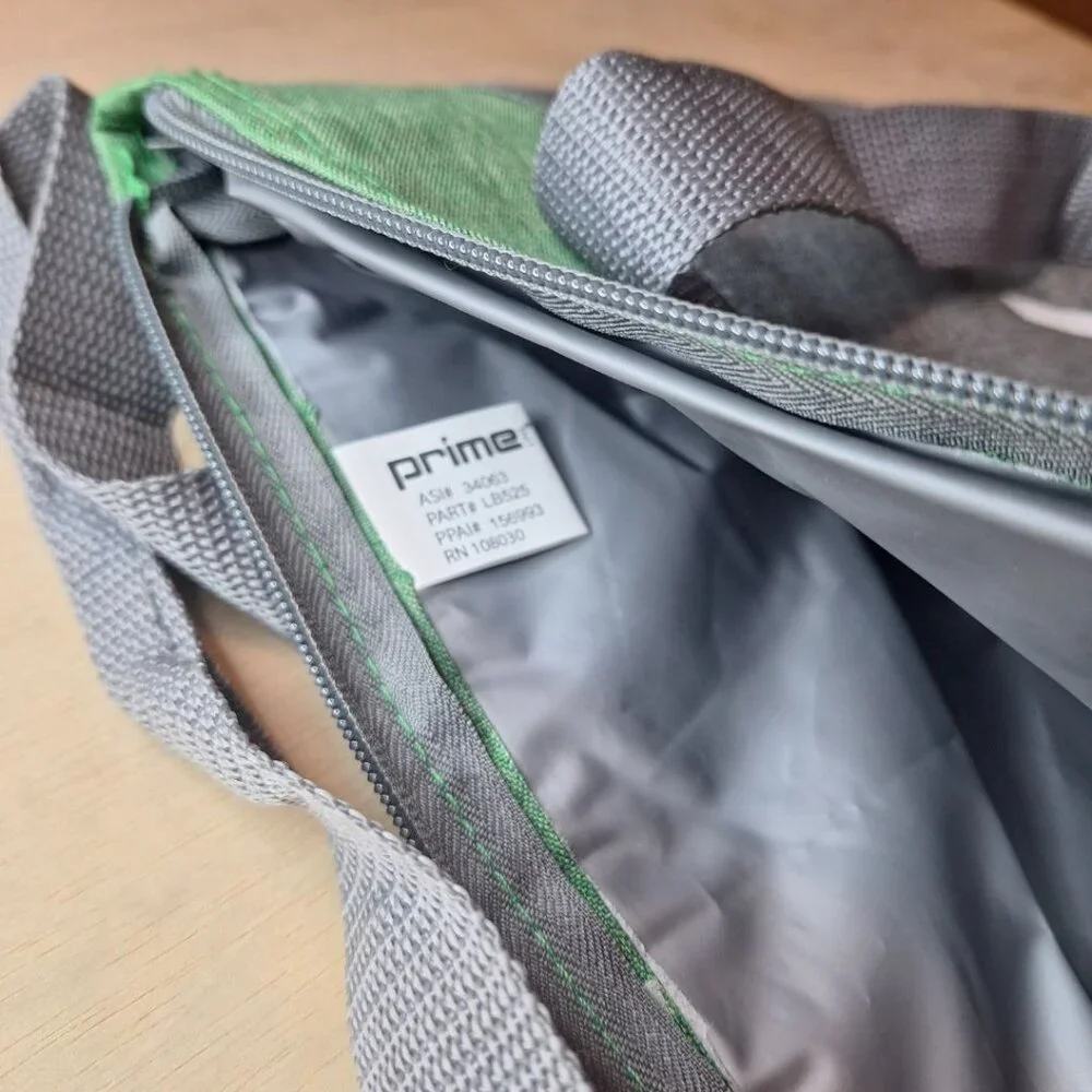 Swag Insulated Lunch Bag Tote Cooler Green Gray‎ Zip 12 x 10 Lightweight